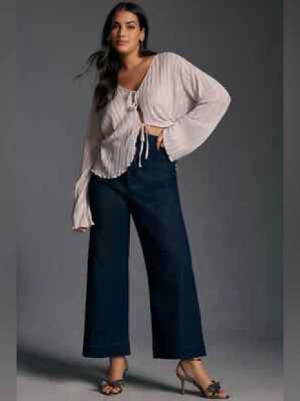 Maeve by Anthropologie The Colette Sparkle Wide Cropped Pants - Picture 3 of 13